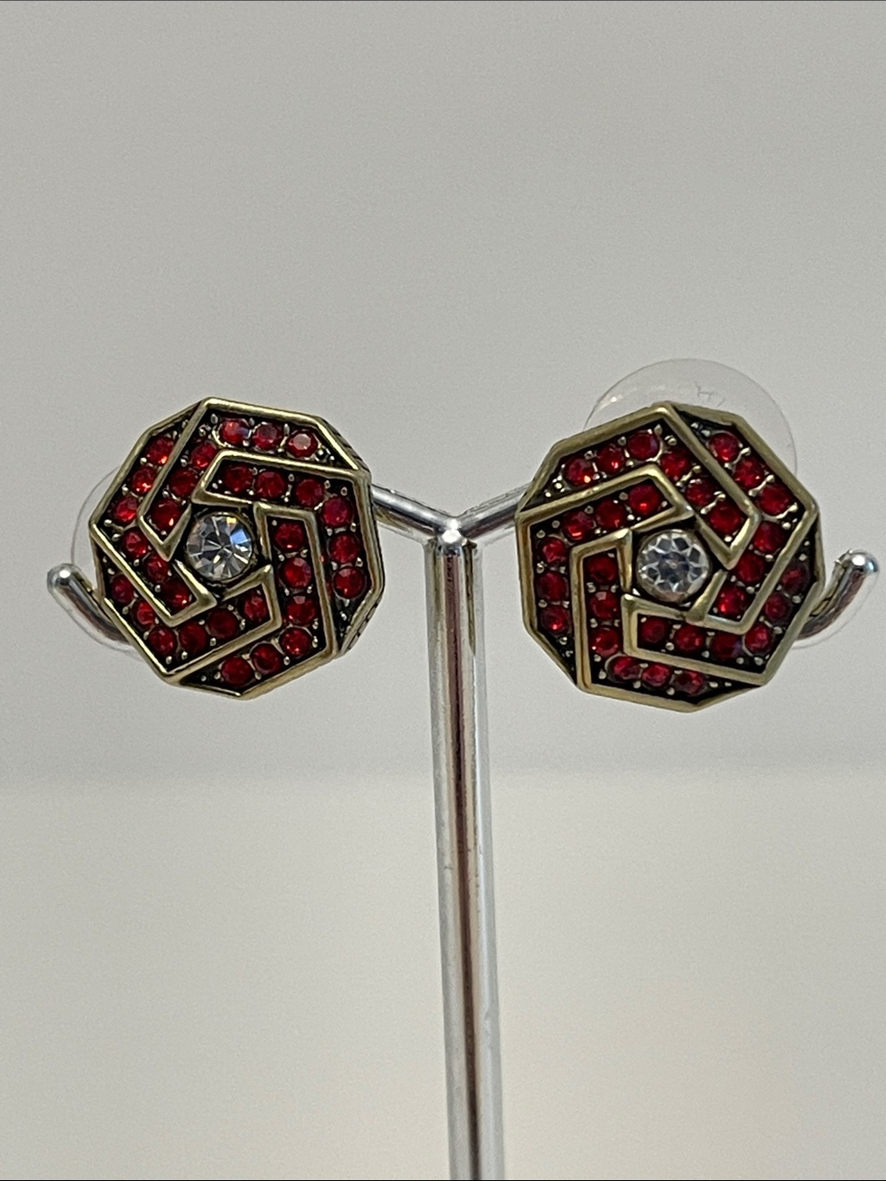 Vintage Heidi Daus “What A Stud” Art Deco-Style Stud Earrings